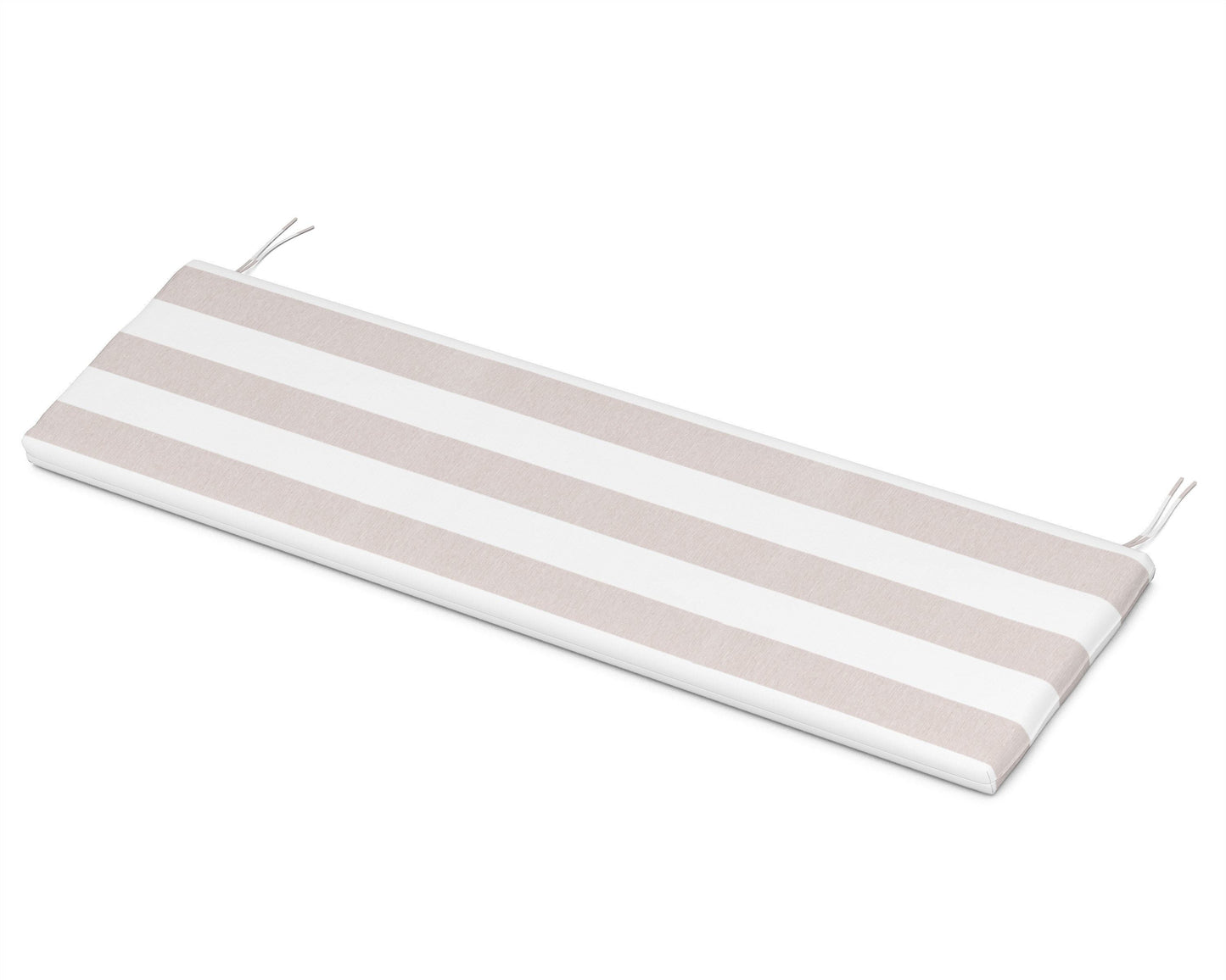 POLYWOOD Bench Seat Cushion - 18.5"D x 55.5"W x 2.5"H — Cabana Stripe Dune Burlap
