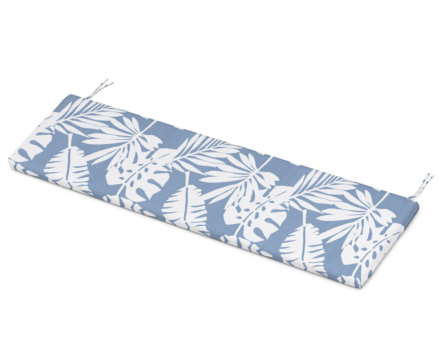 POLYWOOD Bench Seat Cushion - 17.5"D x 55"W x 2.5"H — Leaf Sky Blue