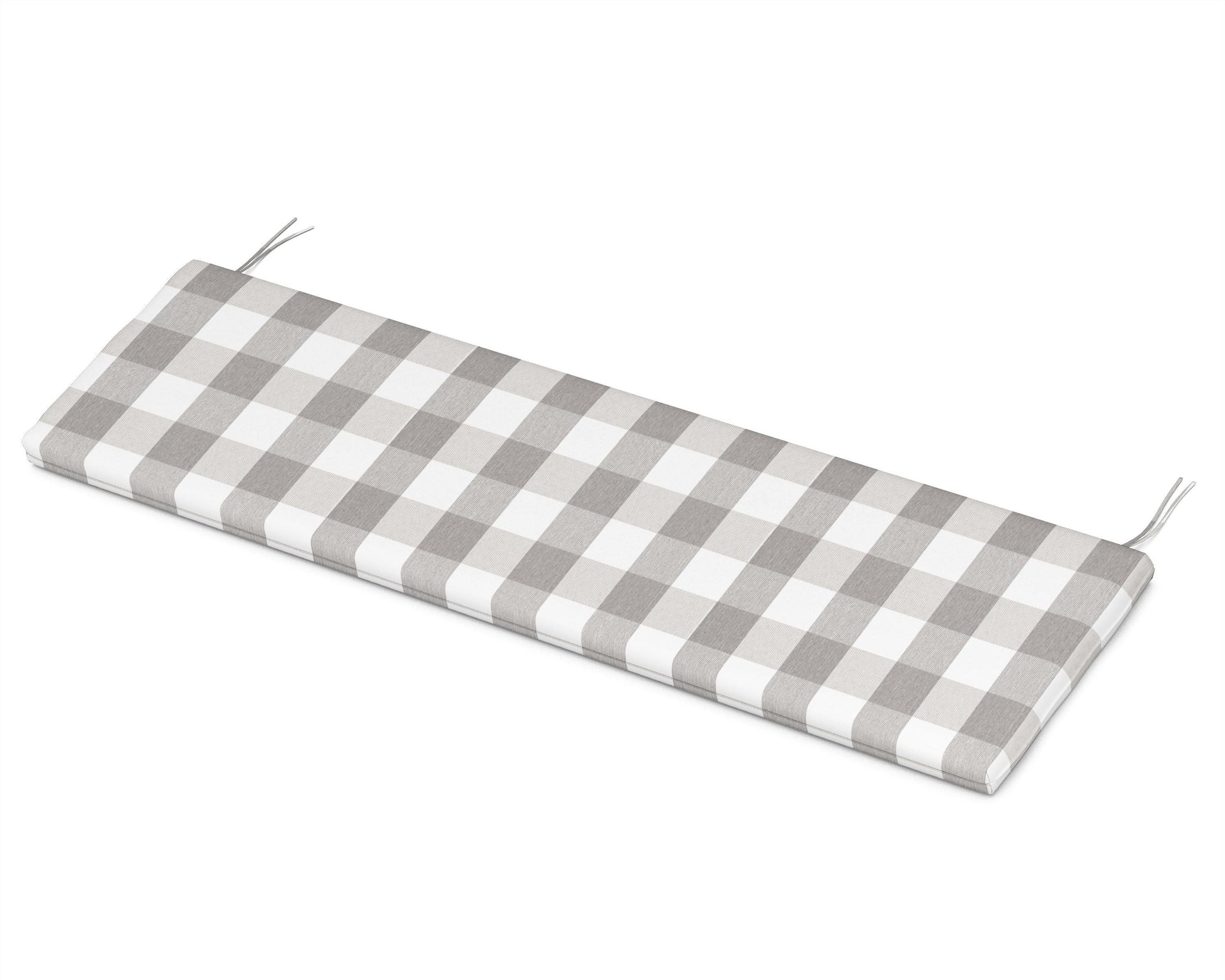 POLYWOOD Bench Seat Cushion - 17.25"D x 68.5"W x 2.5"H — Buffalo Plaid Grey Mist