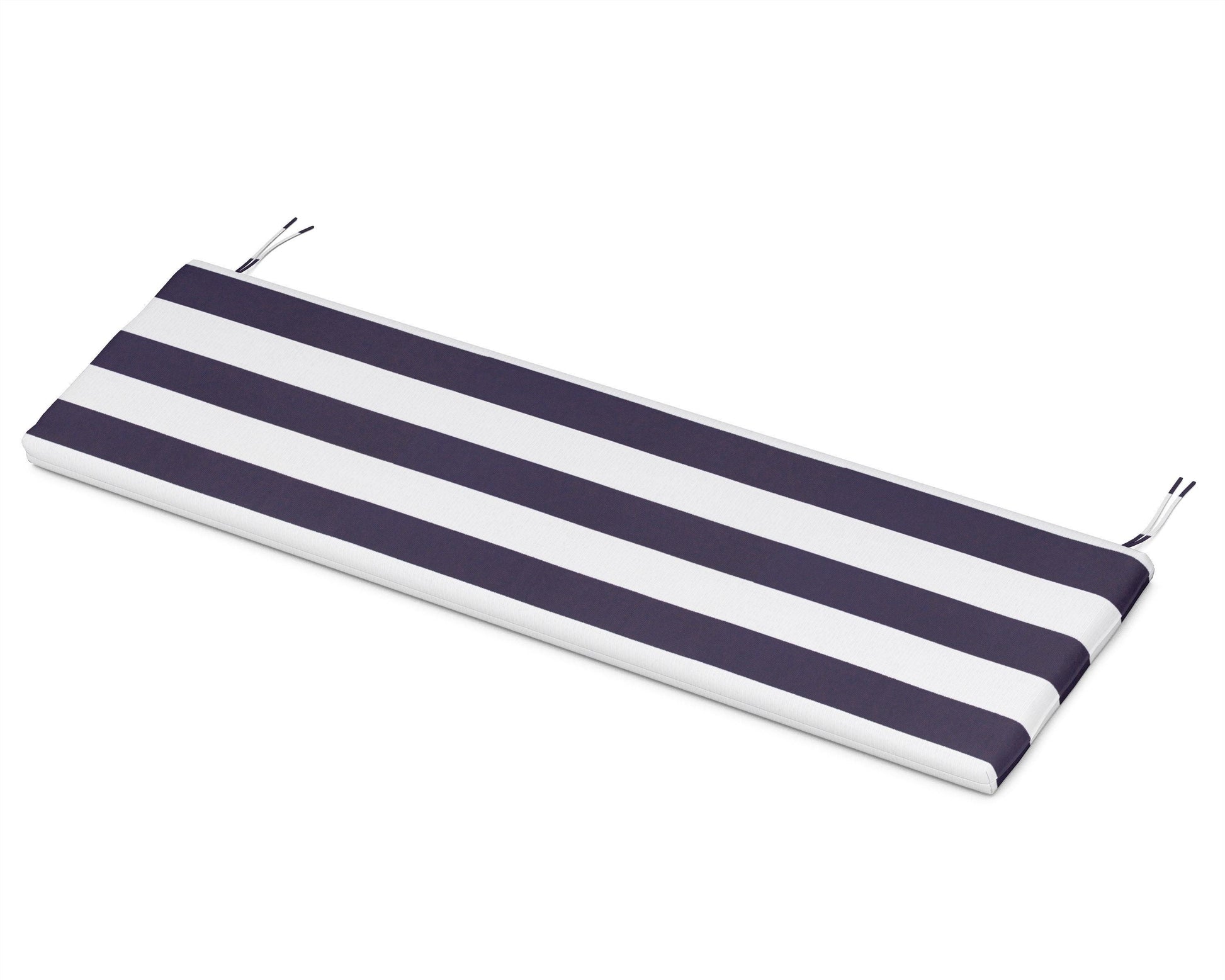 POLYWOOD Bench Seat Cushion - 17.25"D x 68.5"W x 2.5"H — Cabana Stripe Navy