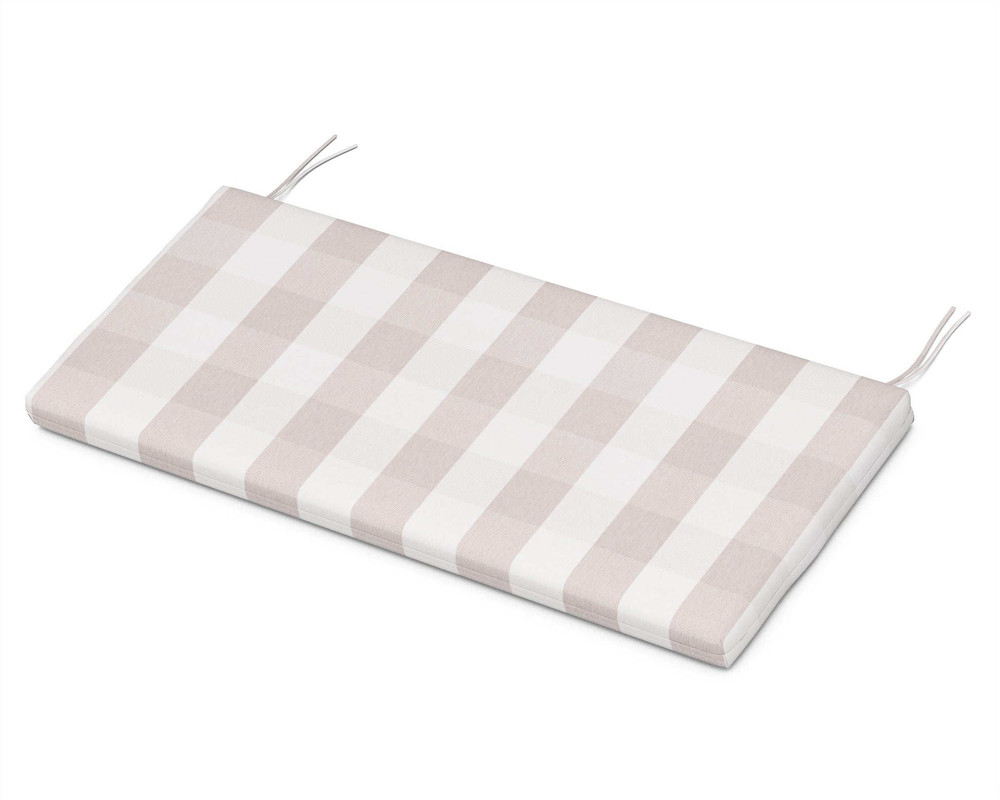 POLYWOOD Bench Seat Cushion - 17.25"D x 43.5"W x 2.5"H — Buffalo Plaid Dune Burlap