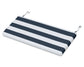 POLYWOOD Bench Seat Cushion - 17"D x 40.5"W x 2.5"H — Cabana Stripe Marine Indigo