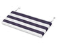 POLYWOOD Bench Seat Cushion - 17.25"D x 44.5"W x 2.5"H — Cabana Stripe Navy