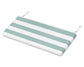 POLYWOOD Bench Seat Cushion - 17.75"D x 41"W x 2.5"H — Cabana Stripe Glacier Spa
