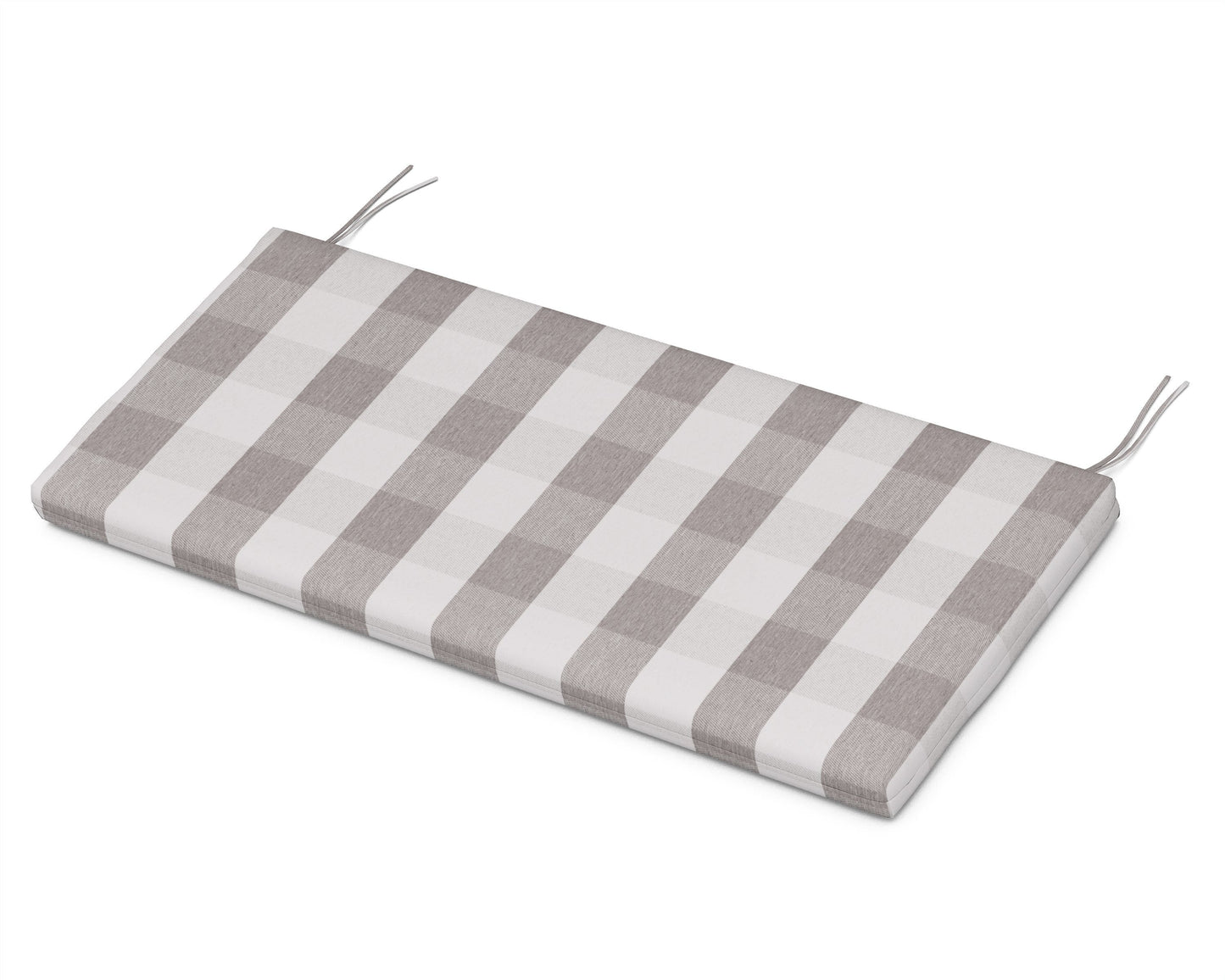 POLYWOOD Bench Seat Cushion - 17"D x 40.5"W x 2.5"H — Buffalo Plaid Grey Mist