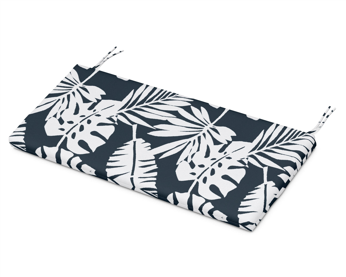 POLYWOOD Bench Seat Cushion - 17.5"D x 45.5"W x 2.5"H — Leaf Marine Indigo