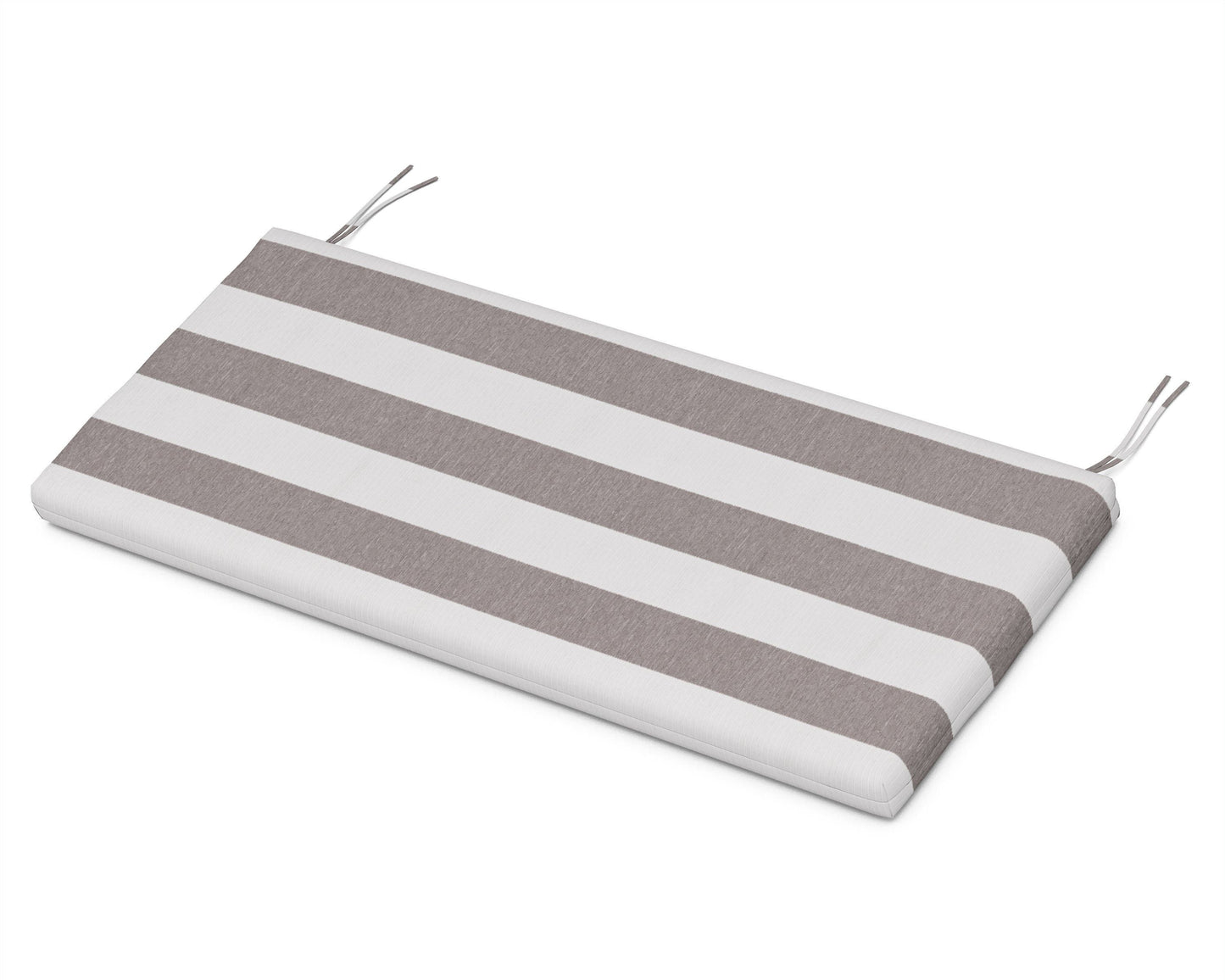 POLYWOOD Bench Seat Cushion - 17.25"D x 43.5"W x 2.5"H — Cabana Stripe Grey Mist