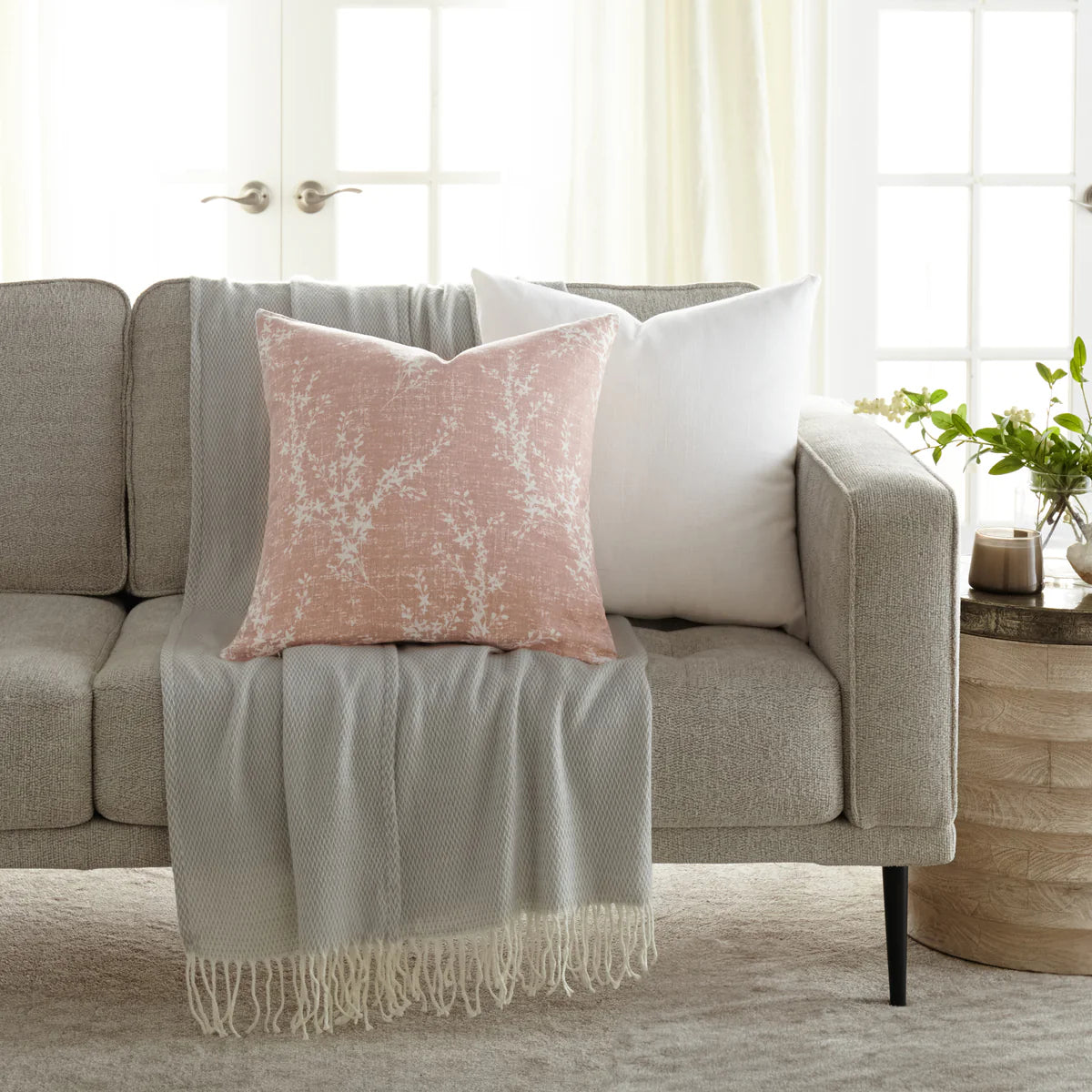 Willow Elegant Cotton Decor Throw Pillow Cover