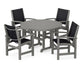 Polywood - Coastal 5-Piece Round Farmhouse Dining Set - FREE SHIPPING