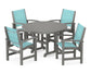 Polywood - Coastal 5-Piece Round Farmhouse Dining Set - FREE SHIPPING