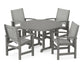 Polywood - Coastal 5-Piece Round Farmhouse Dining Set - FREE SHIPPING