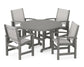 Polywood - Coastal 5-Piece Round Farmhouse Dining Set - FREE SHIPPING