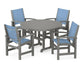 Polywood - Coastal 5-Piece Round Farmhouse Dining Set - FREE SHIPPING
