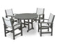 Polywood - Coastal 5-Piece Round Farmhouse Dining Set - FREE SHIPPING