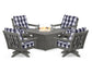 POLYWOOD  Vineyard 5-Piece Deep Seating Swivel Conversation Set with Fire Pit Table                                                      FREE SHIPPING