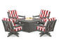 POLYWOOD  Vineyard 5-Piece Deep Seating Swivel Conversation Set with Fire Pit Table                                                      FREE SHIPPING