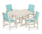 Polywood - Coastal 5-Piece Round Farmhouse Dining Set - FREE SHIPPING