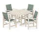 Polywood - Coastal 5-Piece Round Farmhouse Dining Set - FREE SHIPPING