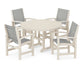 Polywood - Coastal 5-Piece Round Farmhouse Dining Set - FREE SHIPPING