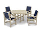 Polywood - Coastal 5-Piece Round Farmhouse Dining Set - FREE SHIPPING
