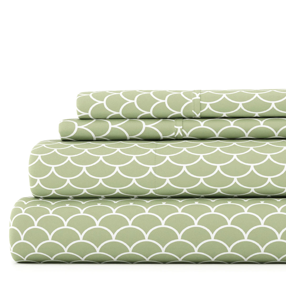 Scallops 4-Piece Patterned Sheet Set