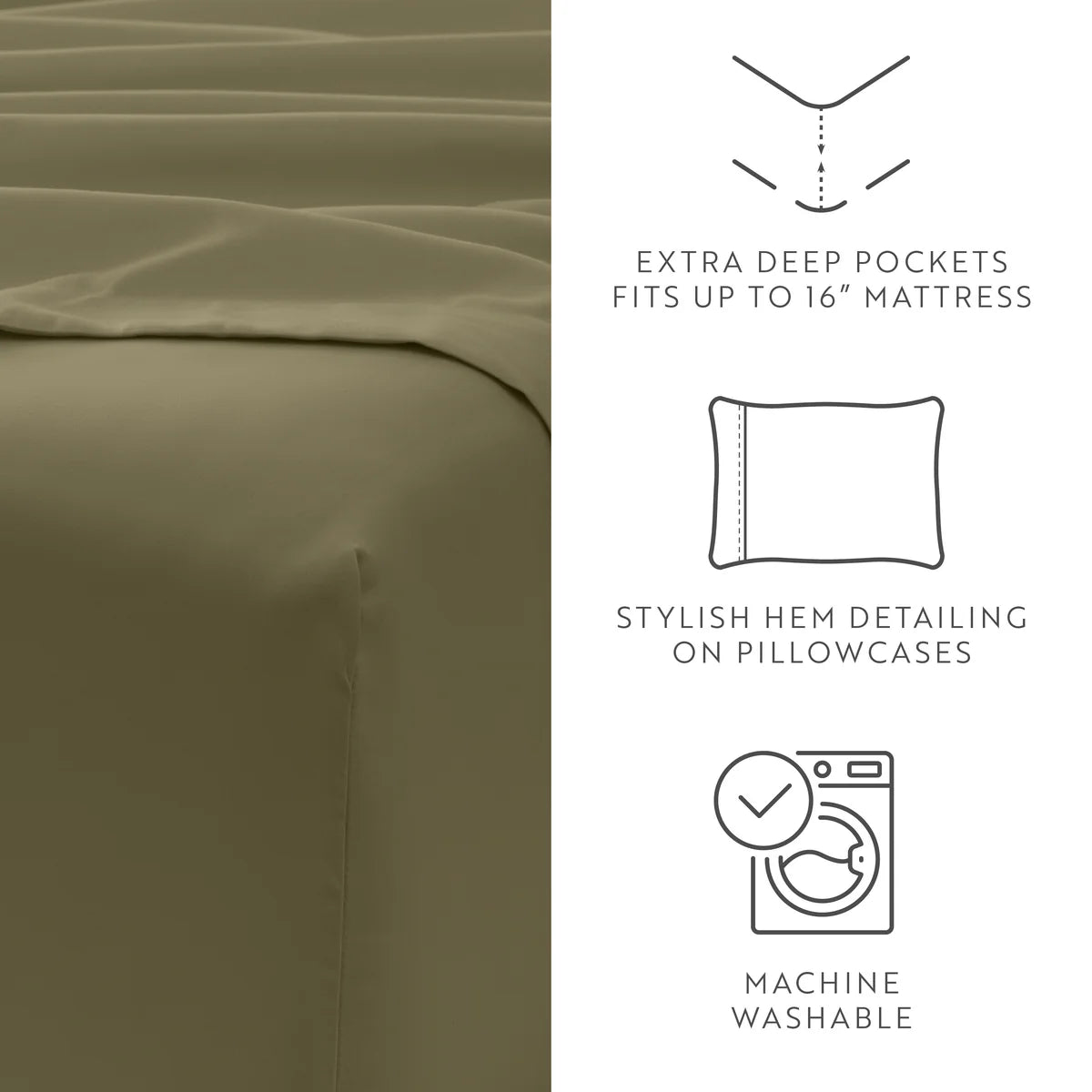 6-Piece Double Brushed Solid Sheet Set