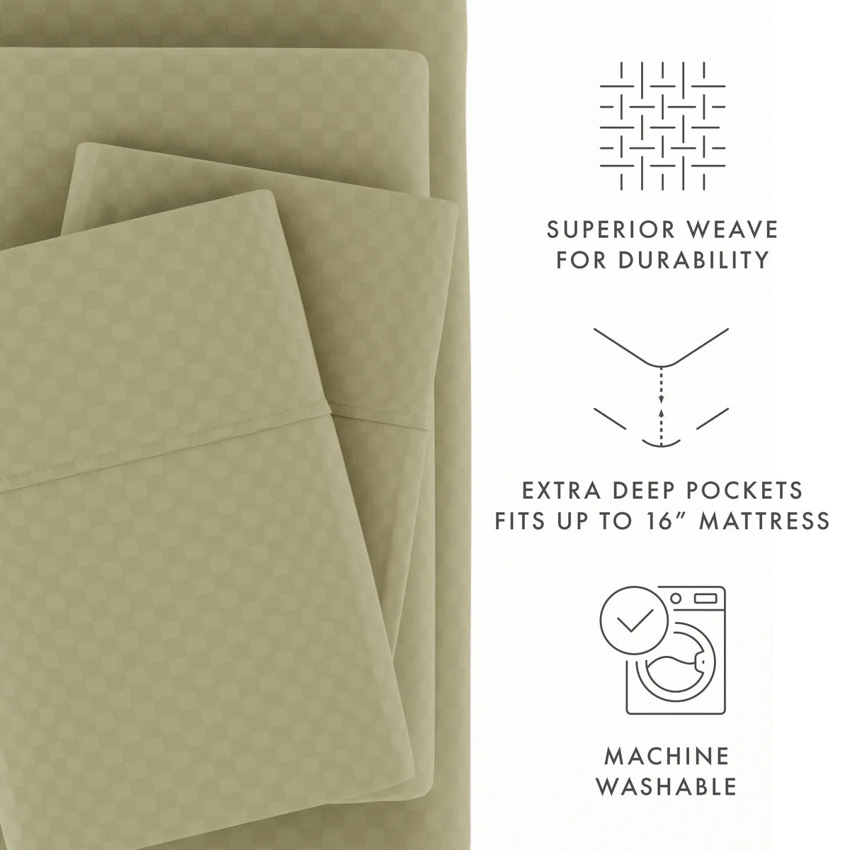 Checkered Embossed 4-Piece Sheet Set