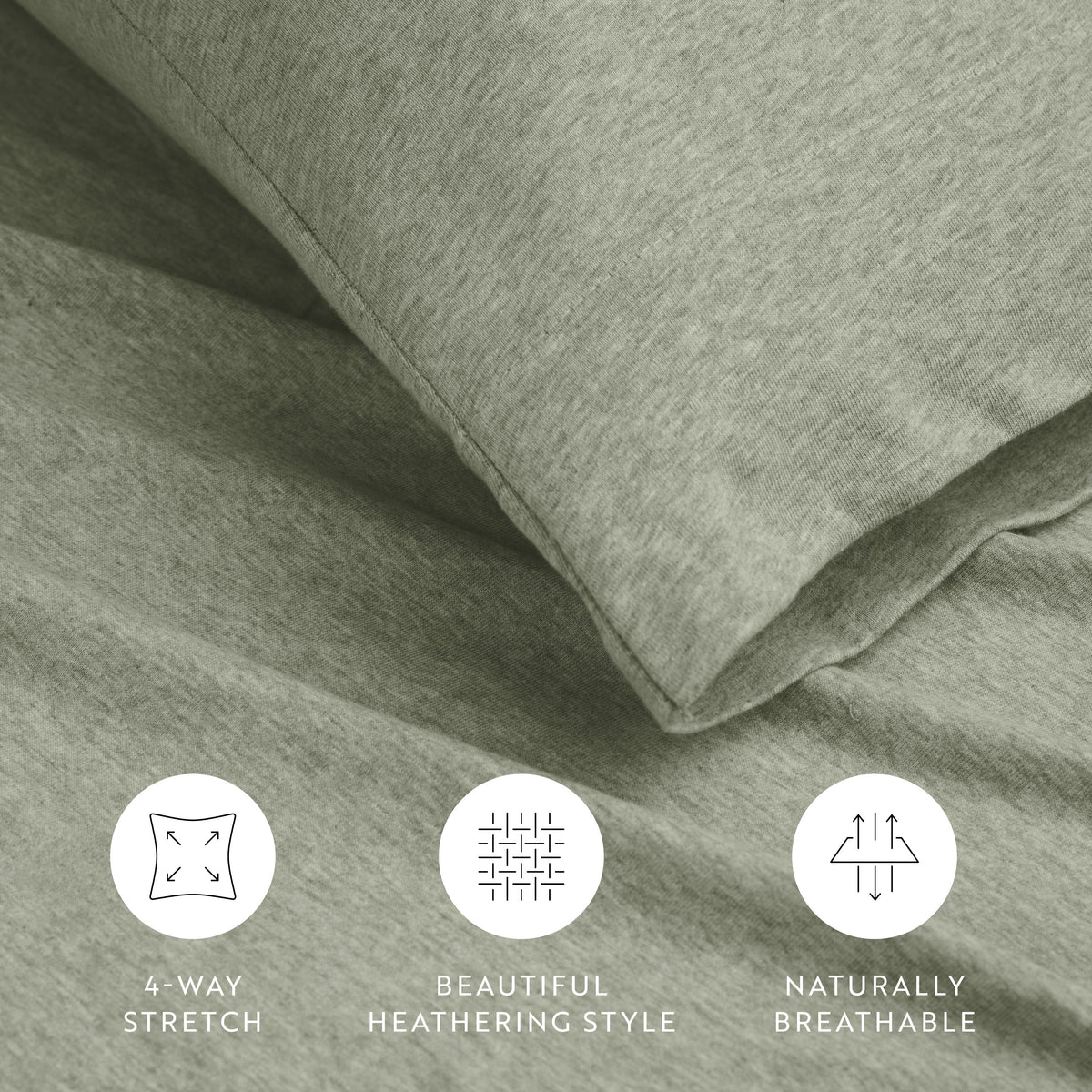 4-Piece 100% Cotton Jersey Knit Sheet Set
