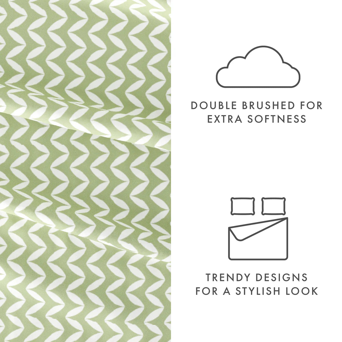 Puffed Chevron 4-Piece Patterned Sheet Set