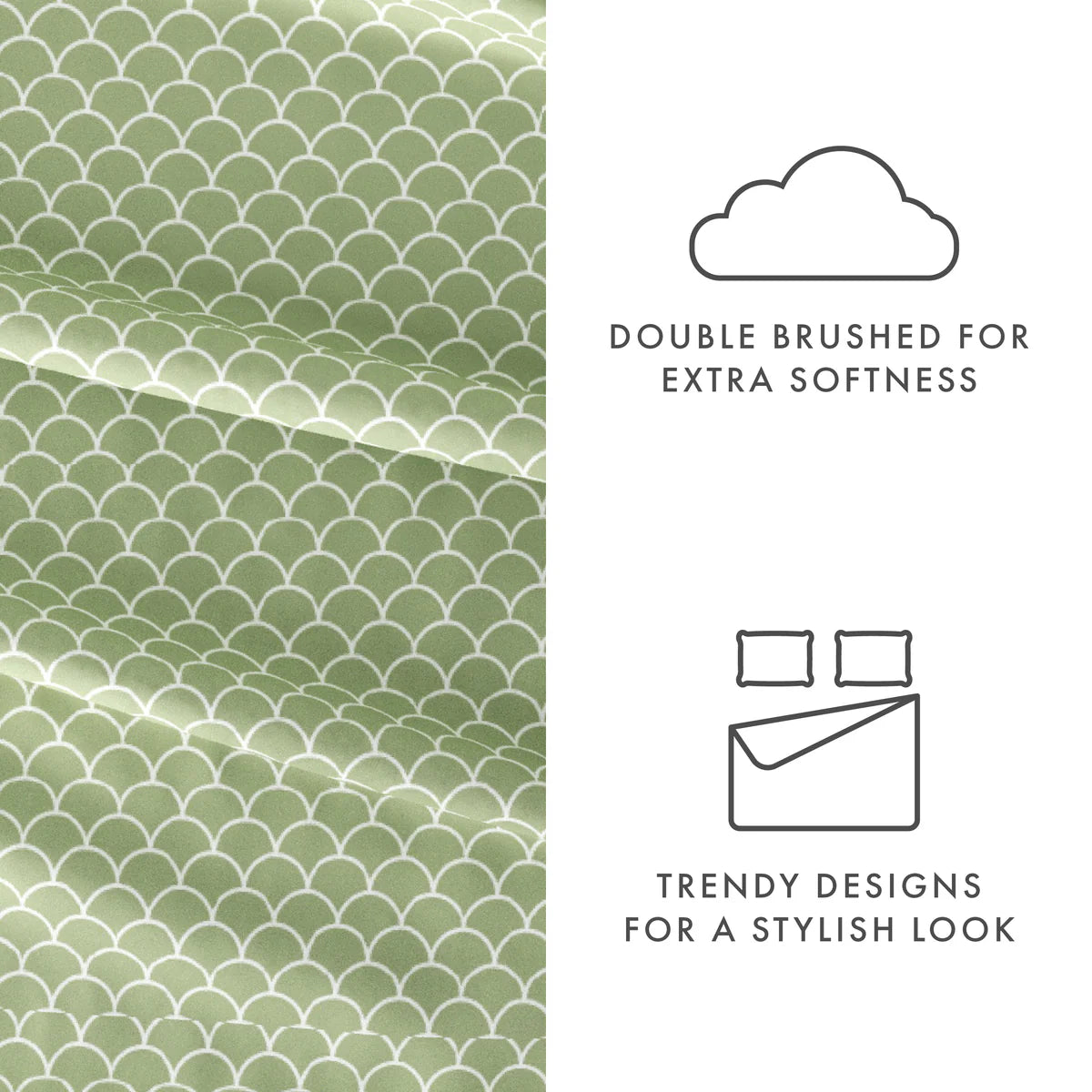 Scallops 4-Piece Patterned Sheet Set
