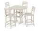 Polywood - La Casa Café 5-Piece Farmhouse Trestle Bar Set - FREE SHIPPING