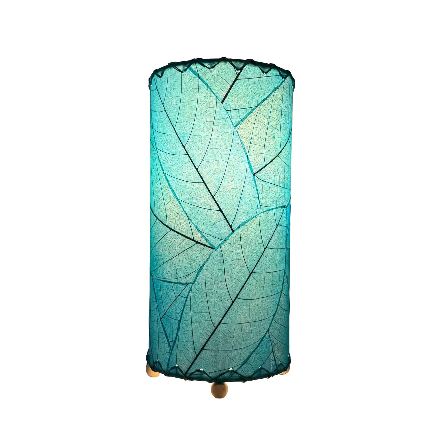 12 Inch Cocoa Leaf Cylinder Table Lamp