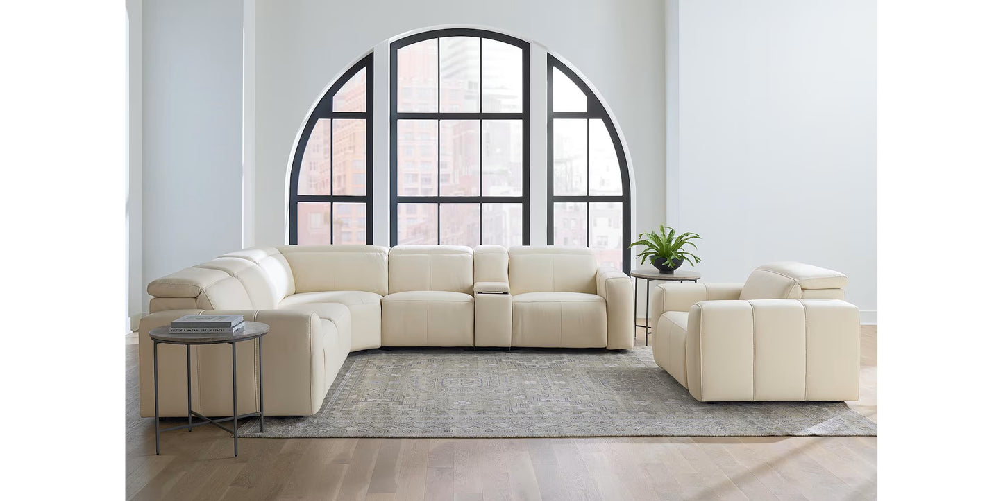 Bassett - Club Level - Airy Leather Power Reclining Sectional
