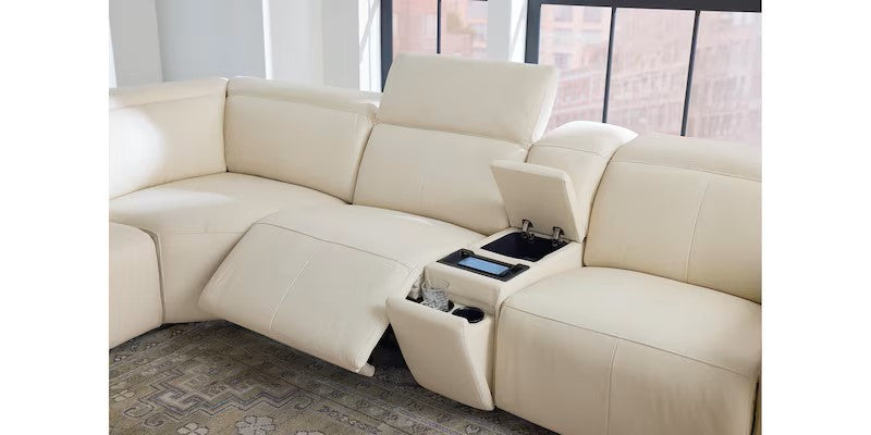 Bassett - Club Level - Airy Leather Power Reclining Sectional