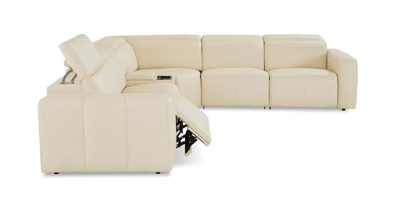 Bassett - Club Level - Airy Leather Power Reclining Sectional