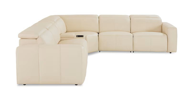 Bassett - Club Level - Airy Leather Power Reclining Sectional