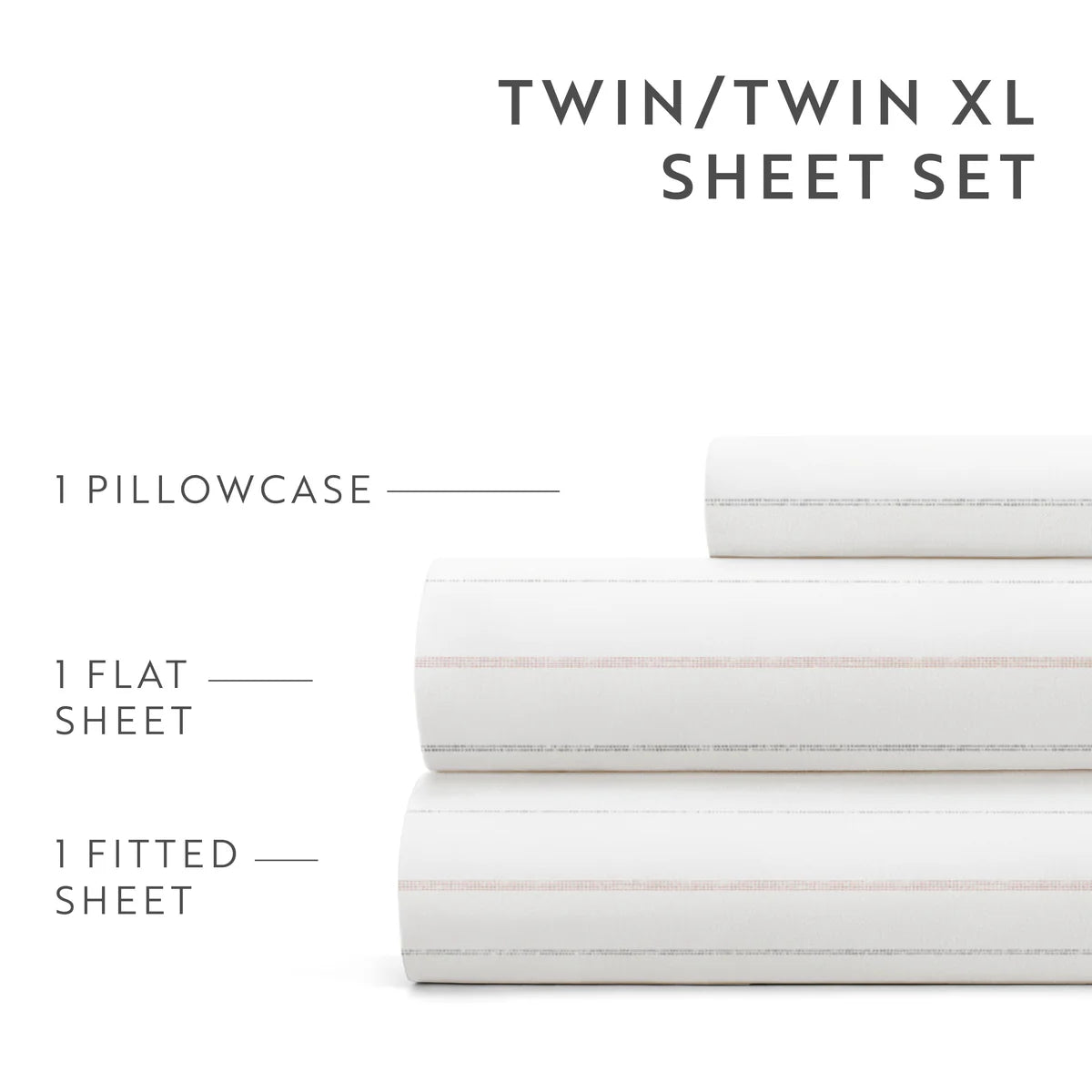 Soft Stitch Stripe 4-Piece Patterned Sheet Set