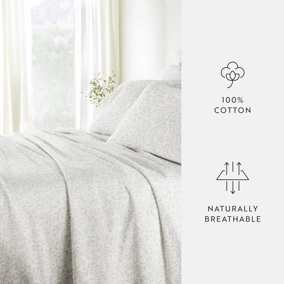 Vines 100% Cotton Long Staple Sheet Set