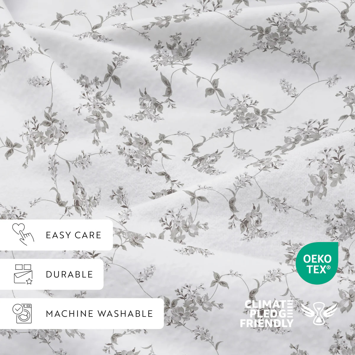 Sylvan Rose 4-Piece 100% Cotton Flannel Sheet Set