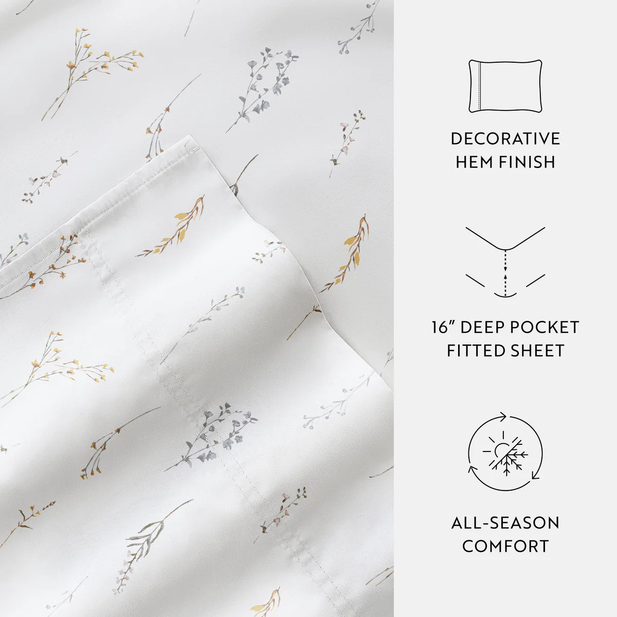 Wild Garden 100% Cotton Long Staple Sheet Set
