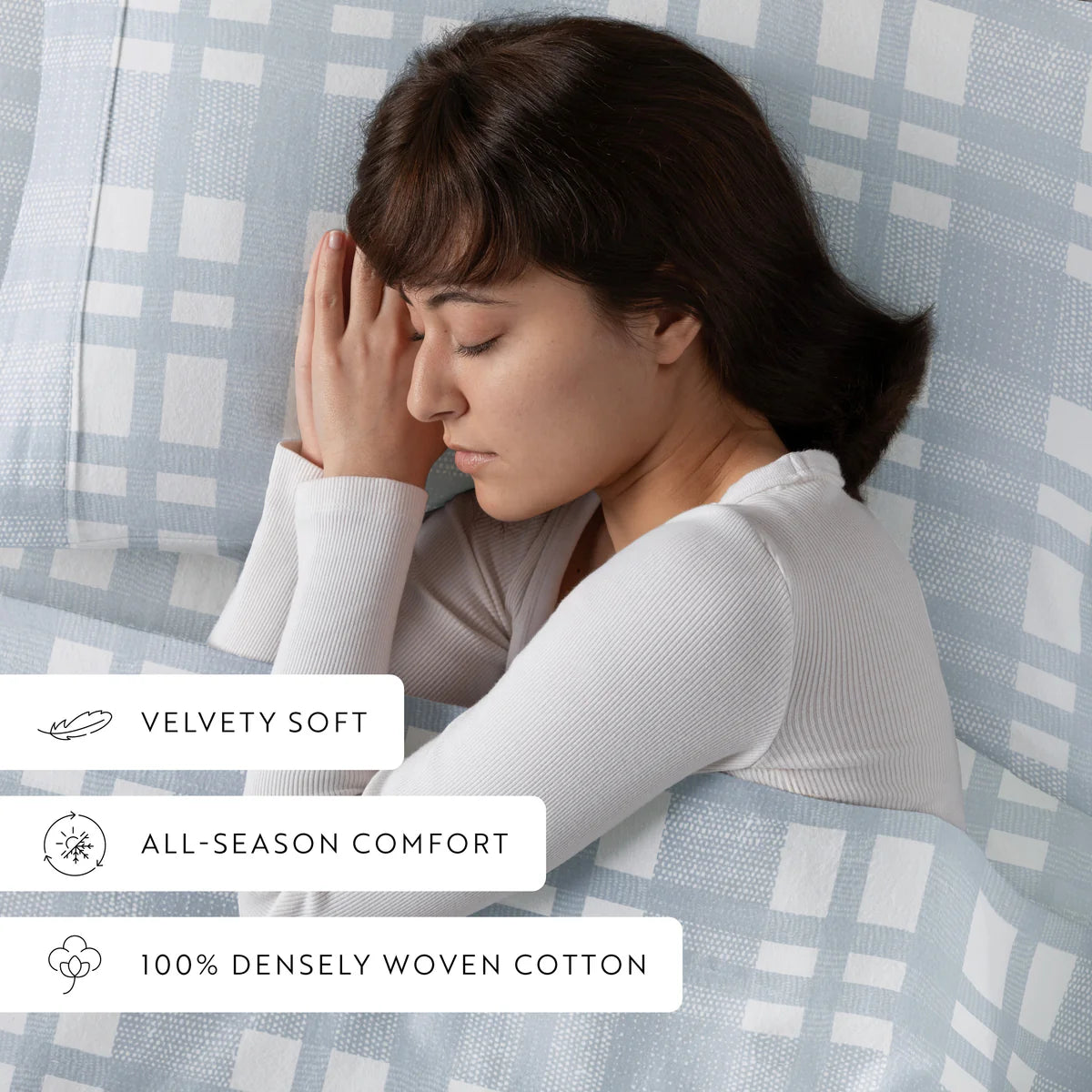 Woven 4-Piece 100% Cotton Flannel Sheet Set