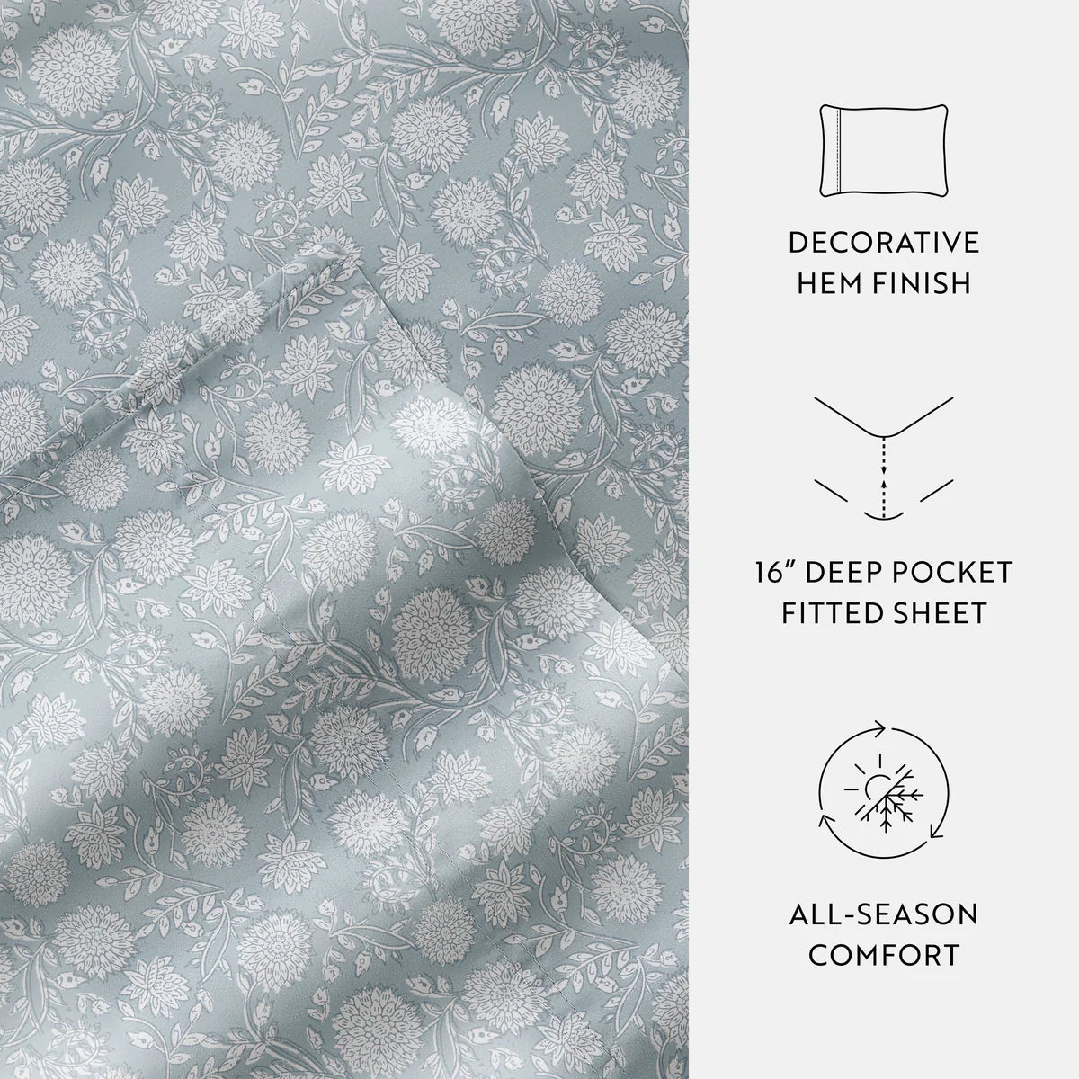 Bohemian Garden 100% Cotton Long Staple Sheet Set