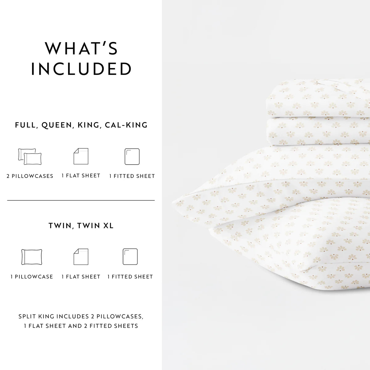 Moon Daisies 100% Cotton Long Staple Sheet Set