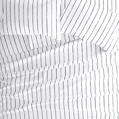Distressed Field Stripe 4-Piece Patterned Sheet Set