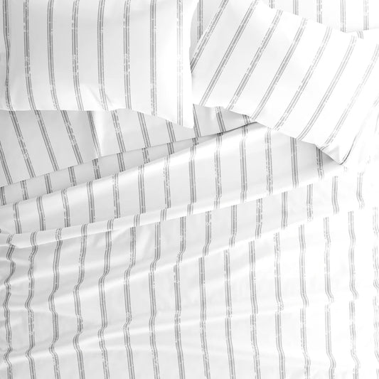 Distressed Line 4-Piece Patterned Sheet Set