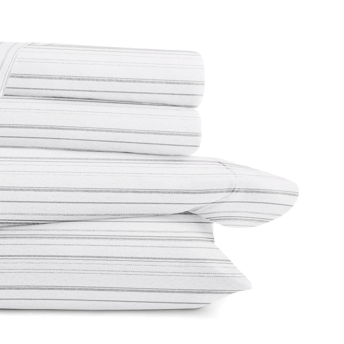 Weathered Stripes 4-Piece 100% Cotton Flannel Sheet Set