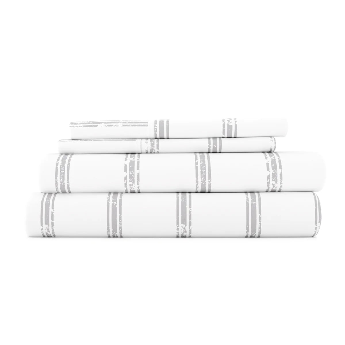 Distressed Line 4-Piece Patterned Sheet Set
