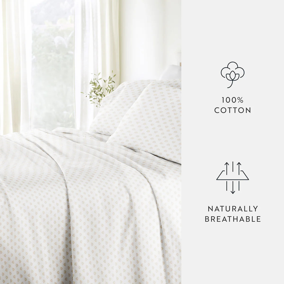 Moon Daisies 100% Cotton Long Staple Sheet Set