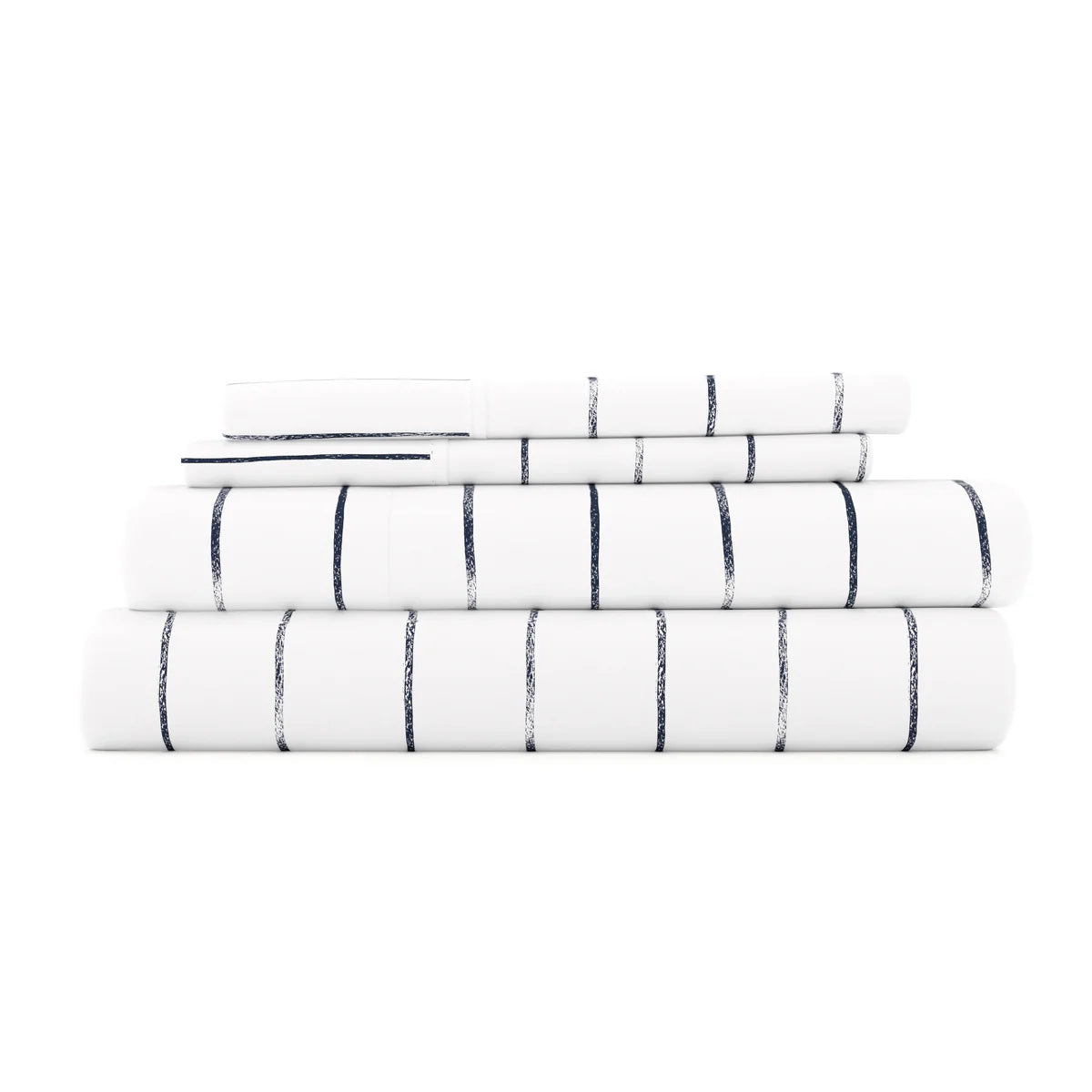 Distressed Field Stripe 4-Piece Patterned Sheet Set