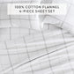 Checkered 4-Piece 100% Cotton Flannel Sheet Set